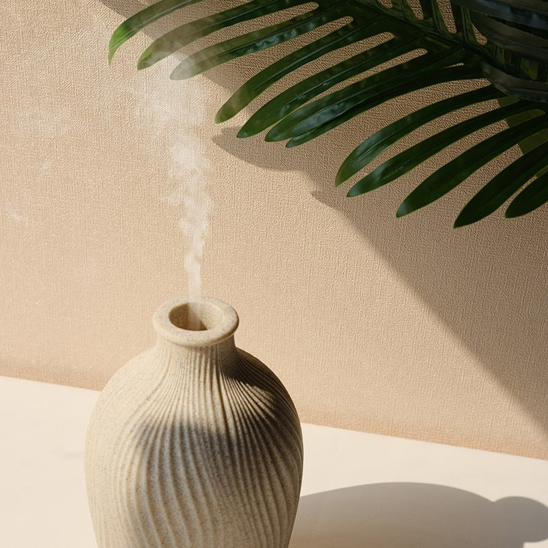 Essential Oil Fragrance Diffuser Ceramic wax burner Fashionable Ultrasonic Air Humidifier for Home Bedroom Living Room