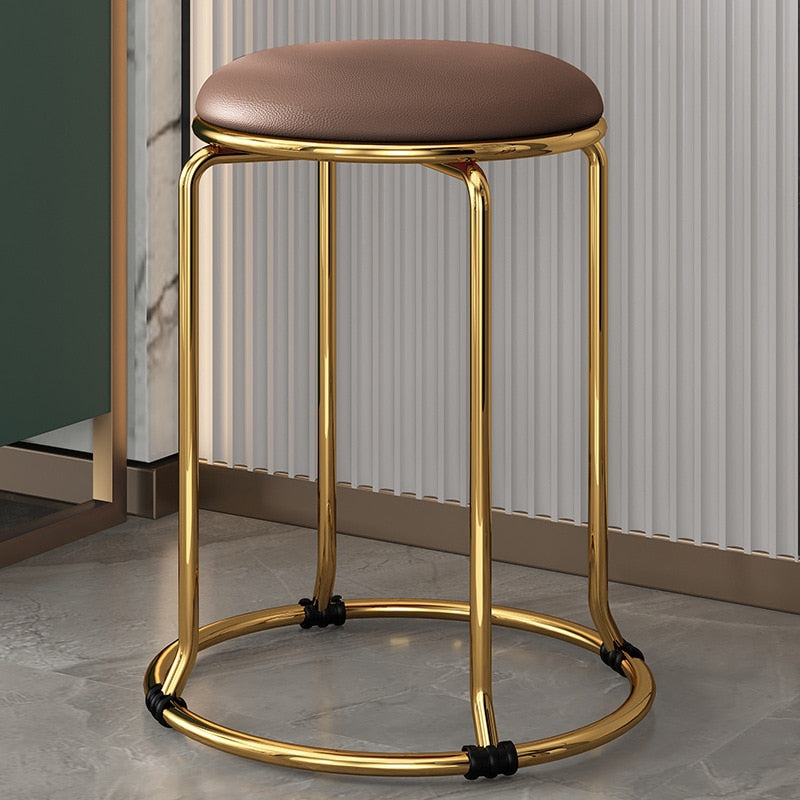 Scandinavian Velvet Bar Chair Kitchen Lounge Salon Table Hotel Round Stool Chair Bathroom Outdoor Style Cadeira Furniture OA50DC