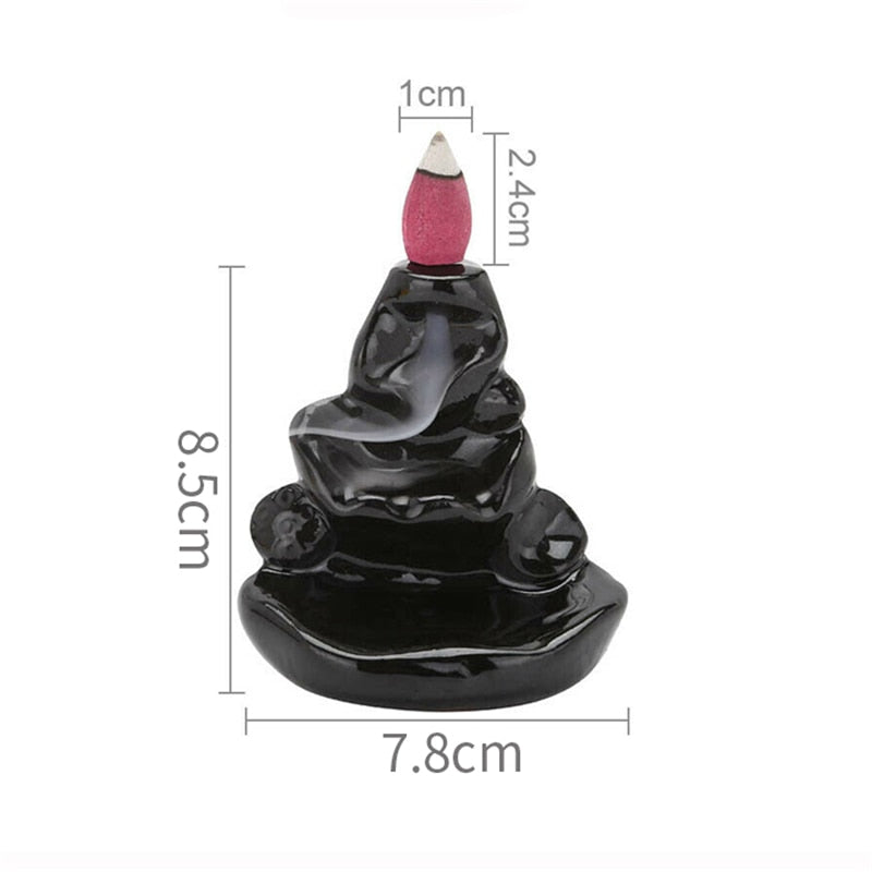 Mini Waterfall Incense Burner Backflow Buddha Censer Backflow Incense Holder Incense Burner Home Office Teahouse Creative Decor