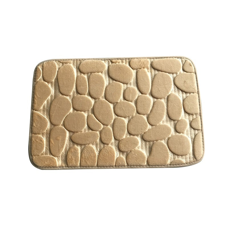 Home Bath Mat Coral Fleece Bathroom Carpet Water Absorption Non-slip Memory Foam Absorbent Washable Rug Toilet Floor Mat