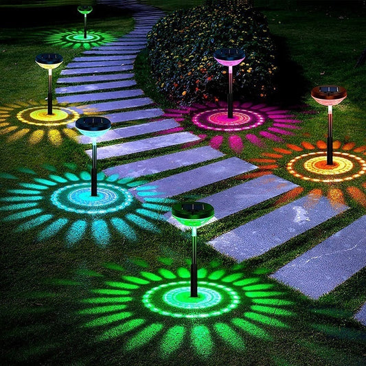 Garden Lights Solar LED Light Outdoor Waterproof RGB Color Changing Solar Pathway Lawn Lamp for Garden Decor Christmas Lights