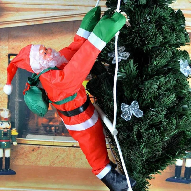 Climbing Rope Ladder Santa Claus Christmas Pendant Christmas Tree Hanging Doll Ornament Outdoor Xmas Party Home Decor Toy Gift