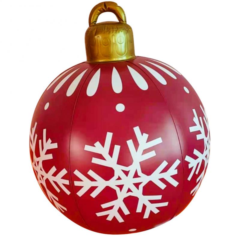 60CM Outdoor Christmas Inflatable Decoration Ball PVC Giant Big Ball Christmas Tree Decorations Toy Ball New 2023